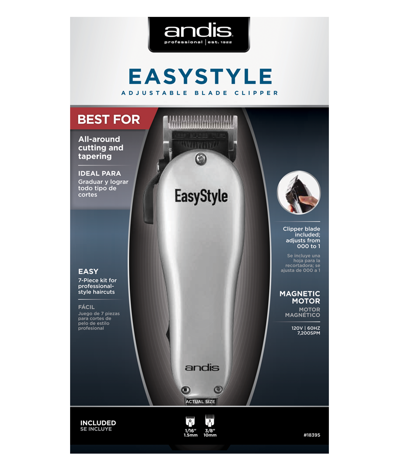 Andis Easy Style Adjustable Blade Clipper (7 piece kit)