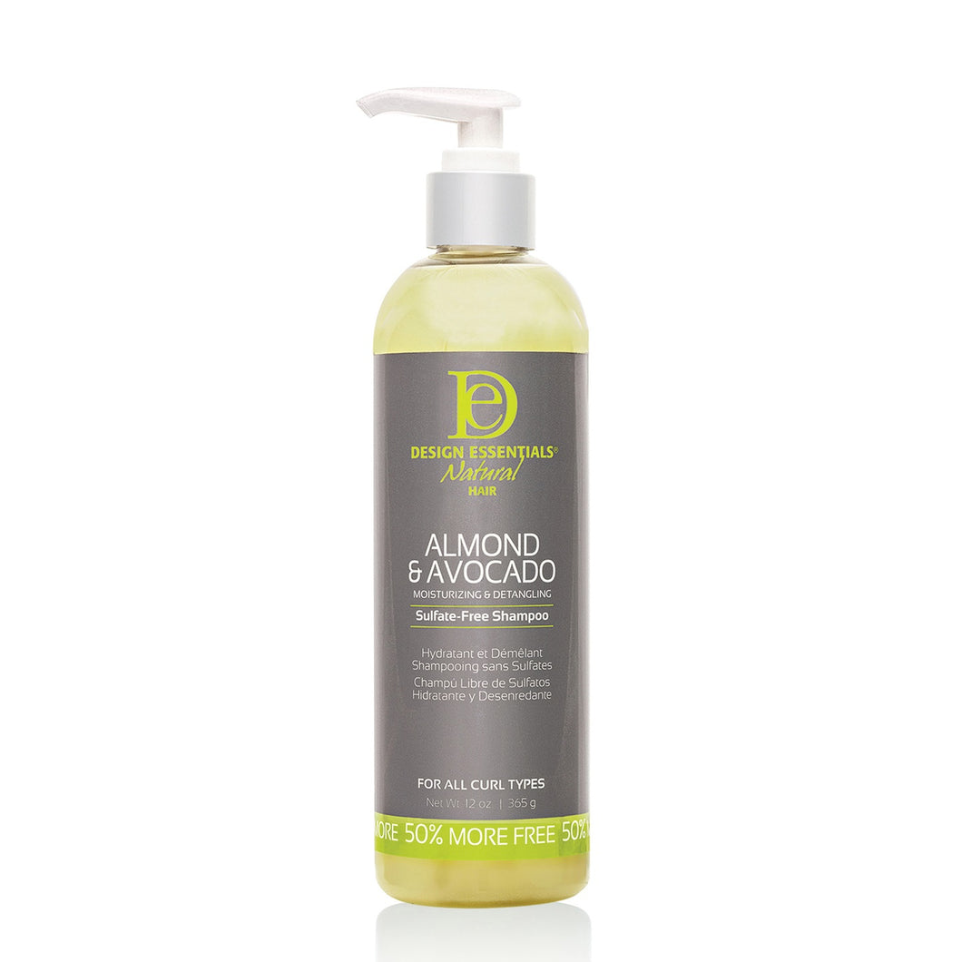 Design Essentials Almond & Avocado Moisturizing & Detangling Sulfate Free Shampoo (12 oz)