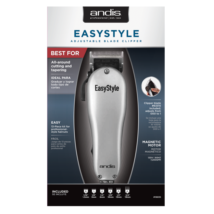 Andis Easy Style Adjustable Blade Clipper (13 piece kit)