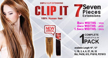 Load image into Gallery viewer, Clip It 7 Seven Pieces Extensions - 100% Human Hair
