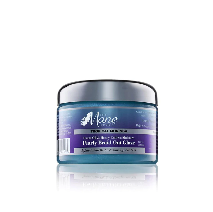 The Mane Choice Tropical Moringa Sweet Oil & Honey Endless Moisture Pearly Braid Out Glaze (12 oz)
