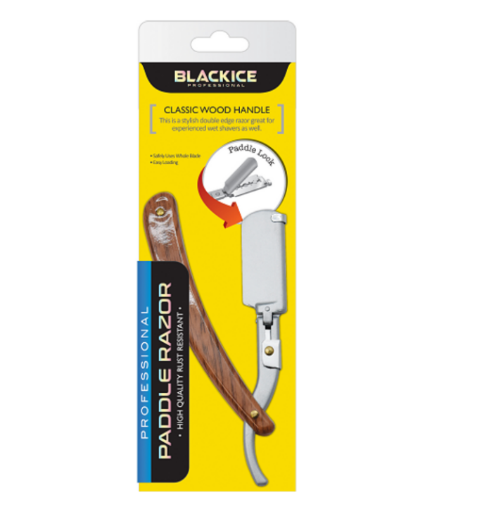 Black Ice Paddle Razor: Classic Wood Handle