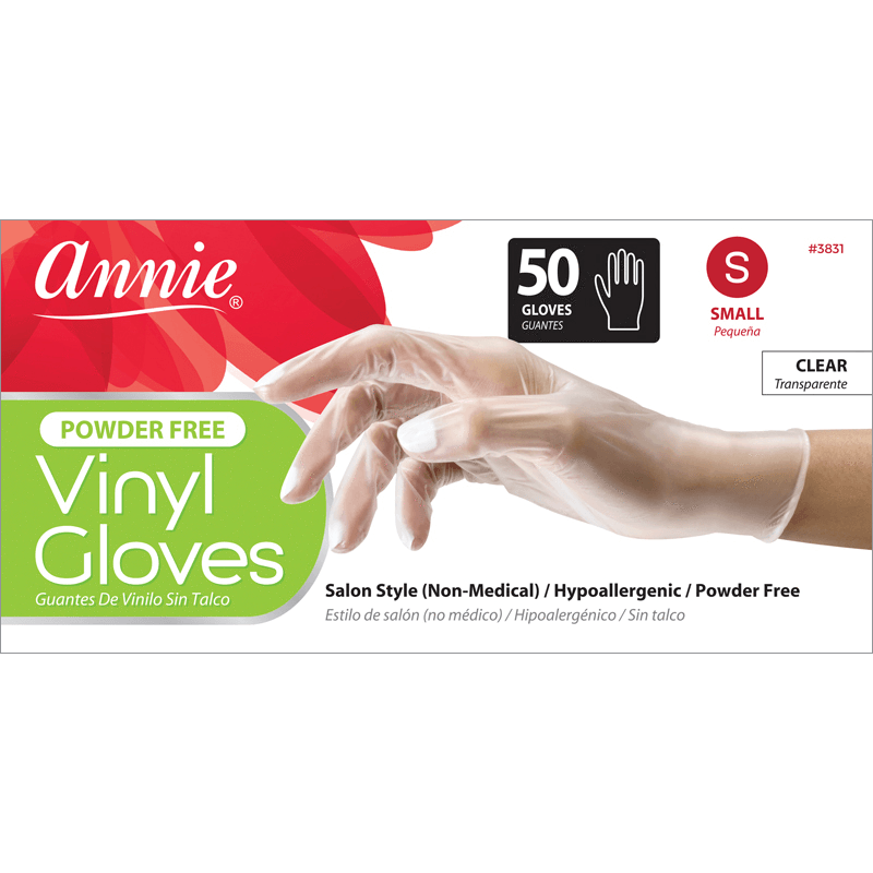 Annie Powder Free Vinyl Gloves - Clear (50 pack)