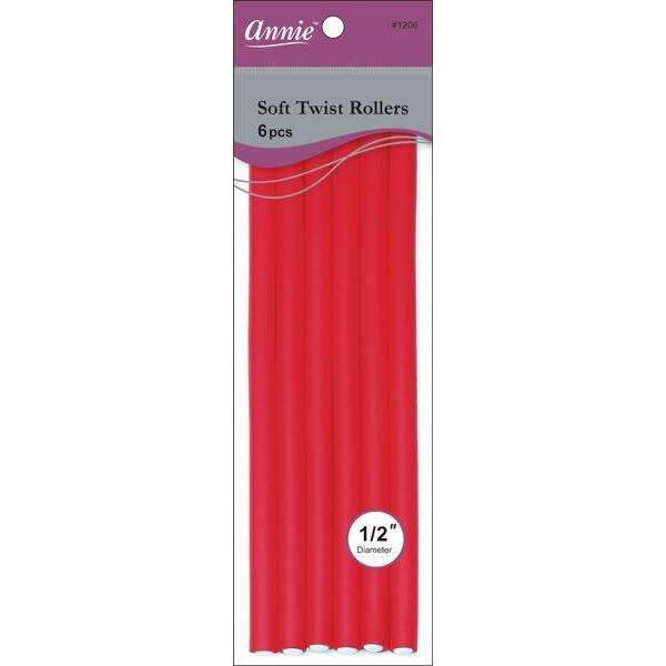 Annie Soft Twist Rollers 10in 6ct Red