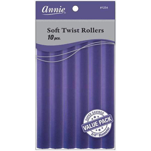 Annie Soft Twist Rollers 7in 10ct Purple Value Pack