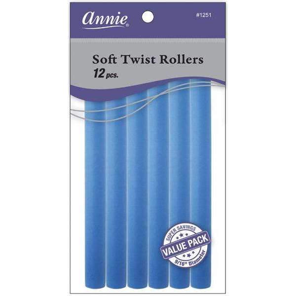 Annie Soft Twist Rollers 7in 12ct Blue Value Pack