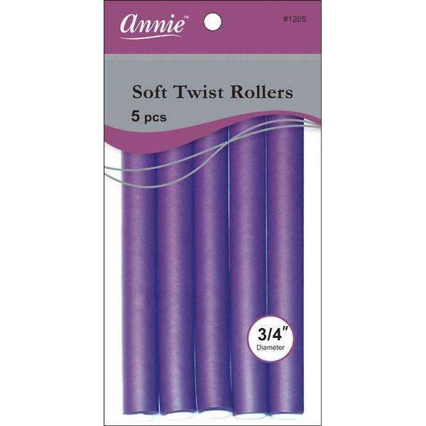 Annie Soft Twist Rollers 7in 5ct Purple