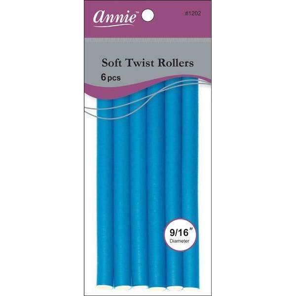 Annie Soft Twist Rollers 6ct Blue