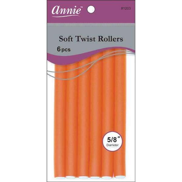 Annie Soft Twist Rollers 6ct Orange