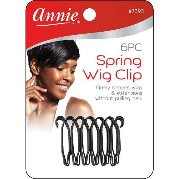 Annie Spring Wig Clip - 6ct Black