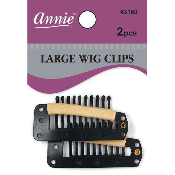 Annie Wig Clips Large - 2Ct Black