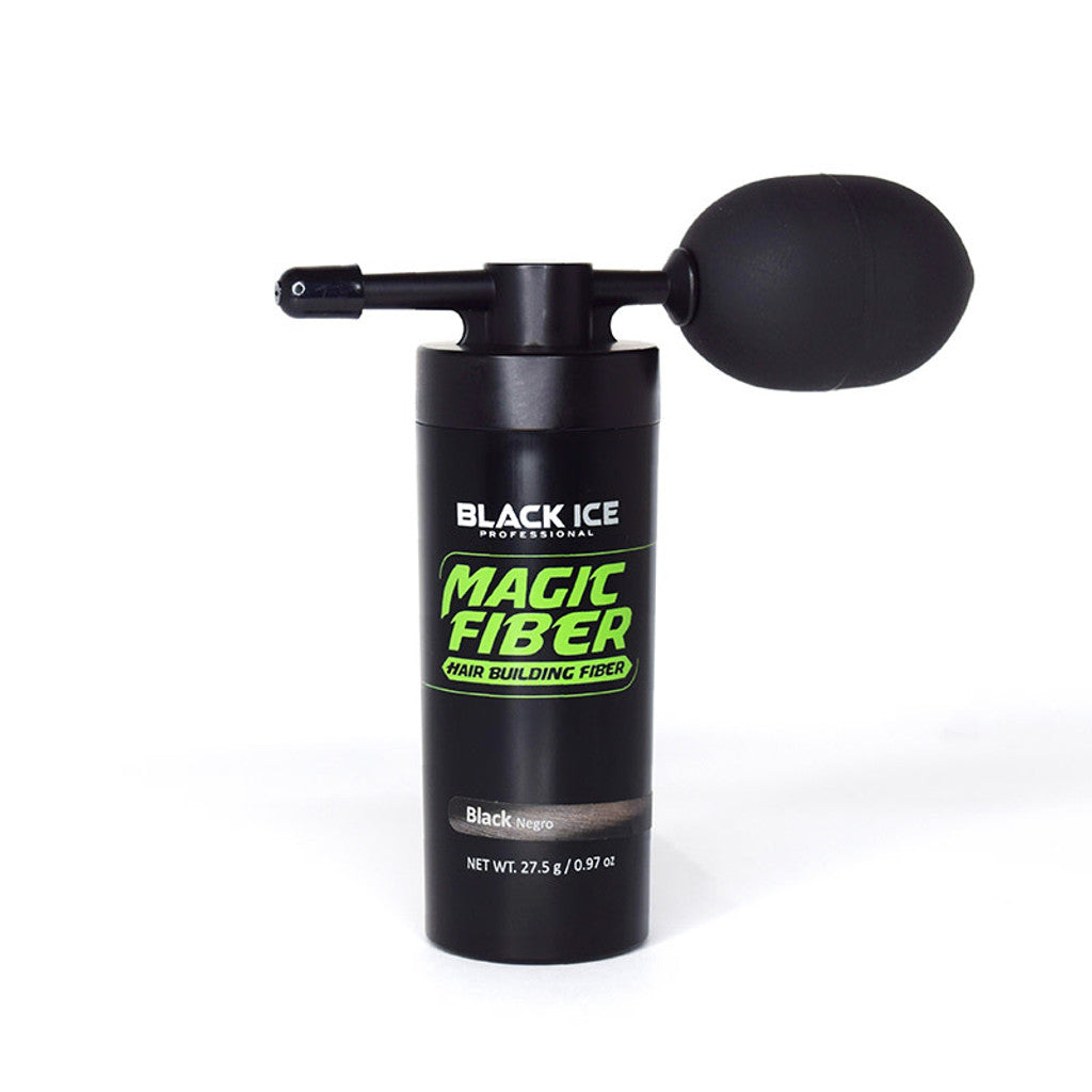 Black Ice Magic Fiber Hair Building Fiber W/ Spray Applicator