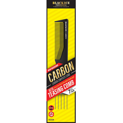 Black Ice Professional Metal Teasing Comb (7 1/2 inch)