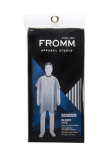 Load image into Gallery viewer, FROMM Striped White/Black Barber Cape
